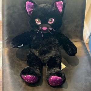 Build a Bear Starry Night Black Purple Cat Halloween Plush Stuffed Animal Toy